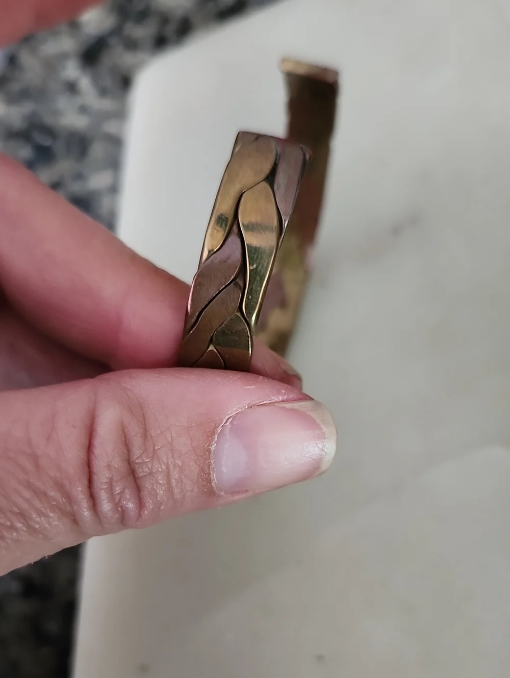 Braided Two-Tone Copper and Brass Men’s Cuff Bracelet